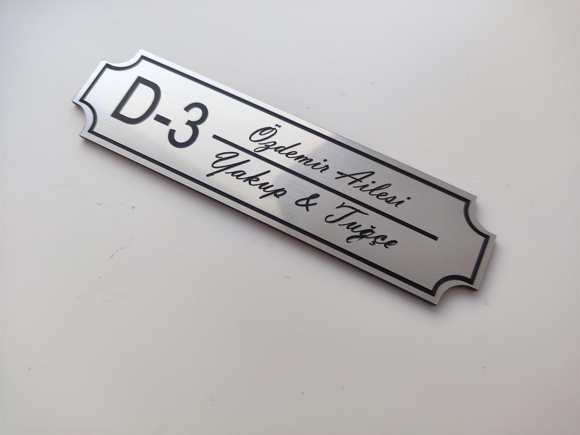 Apartman Daire kapısı için isimlik  ve daire numarası - Resim 2