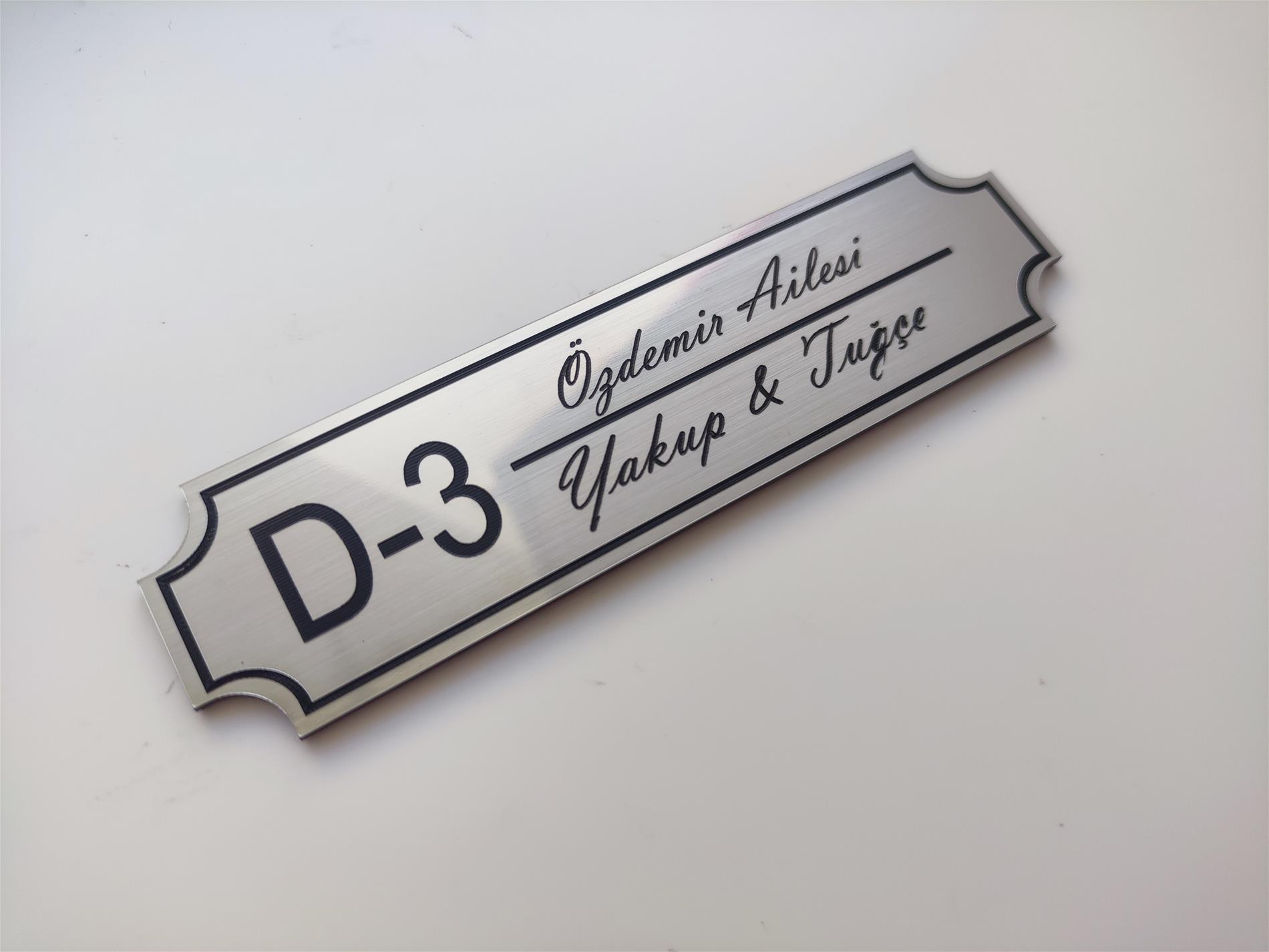 Apartman Daire kapısı için isimlik  ve daire numarası - Resim 5