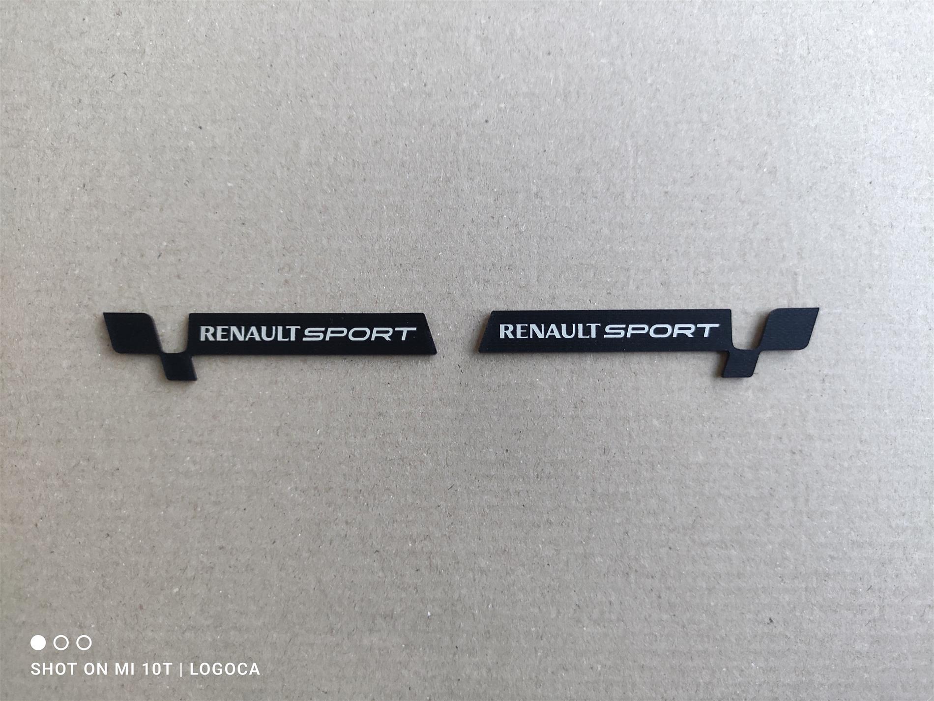 Renault sport siyah renk bayraklı etiket - Resim 2