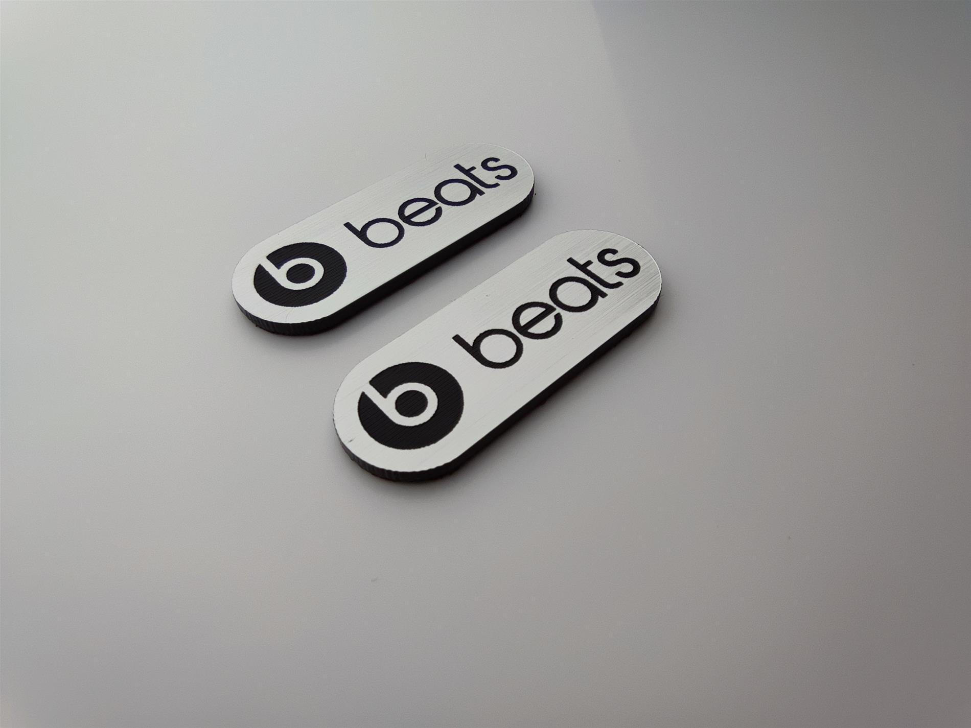 Beats gümüş oval elips logo - Resim 2