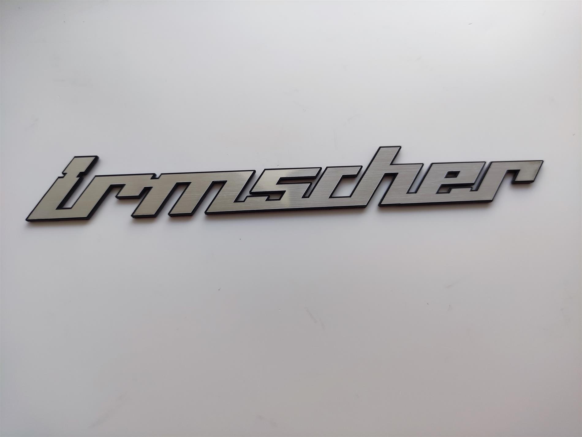 irmscher bagaj yazısı tek parça gümüş renk - Resim 3