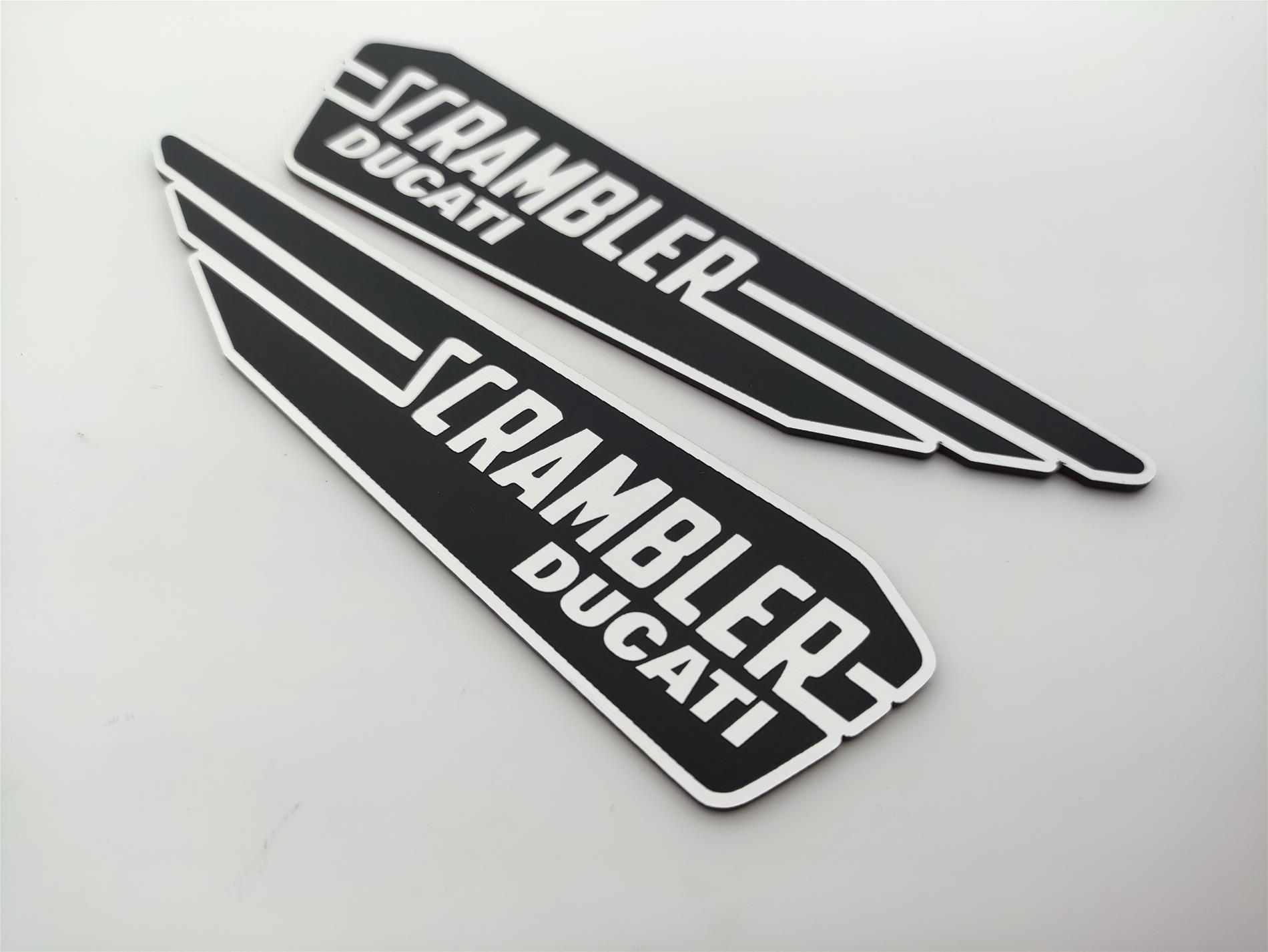 Ducati scrambler motosiklet etiketi alüminyum Görünümlü Plastik etiket badge sticker - Resim 2