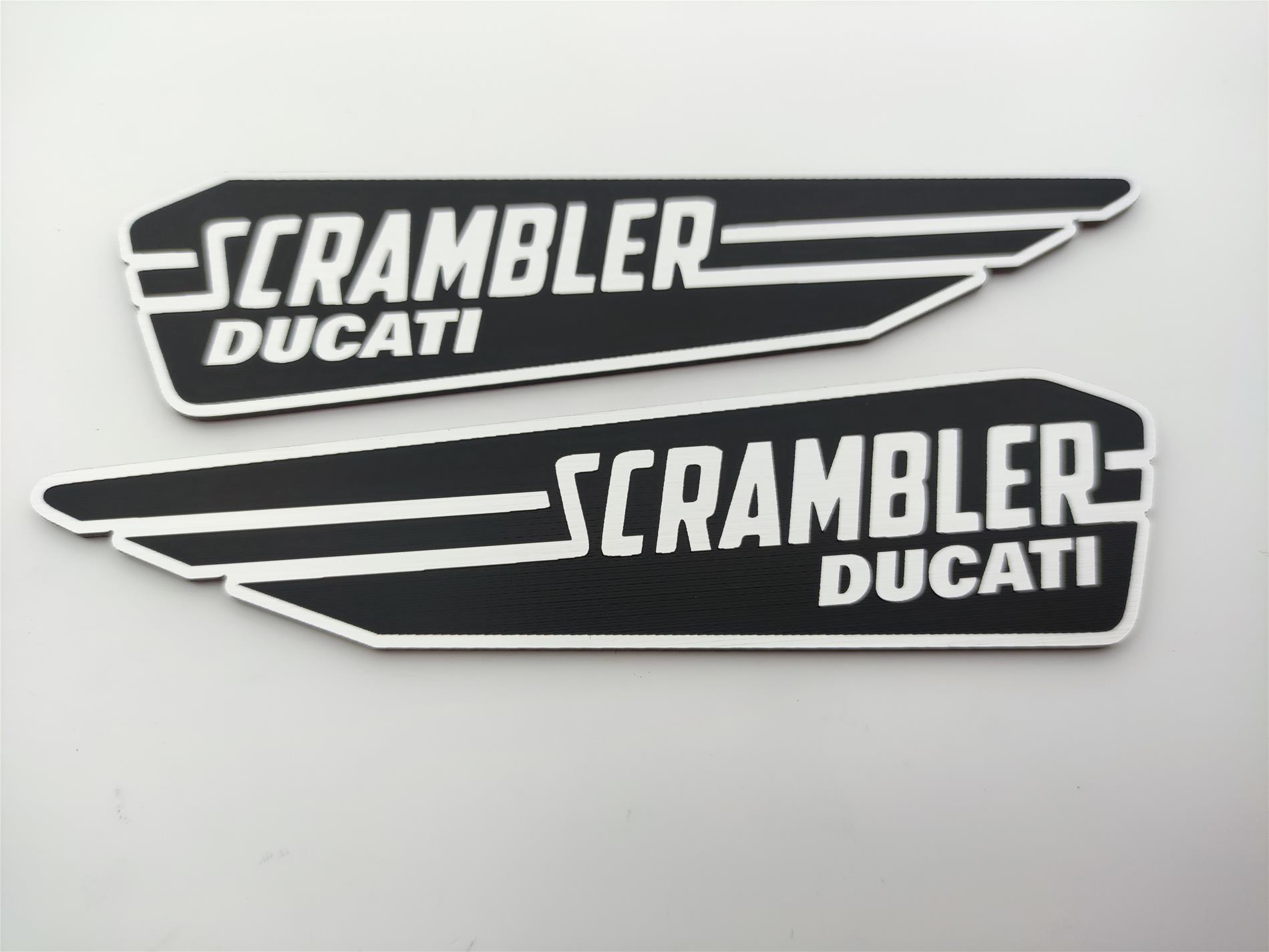 Ducati scrambler motosiklet etiketi alüminyum Görünümlü Plastik etiket badge sticker - Resim 3
