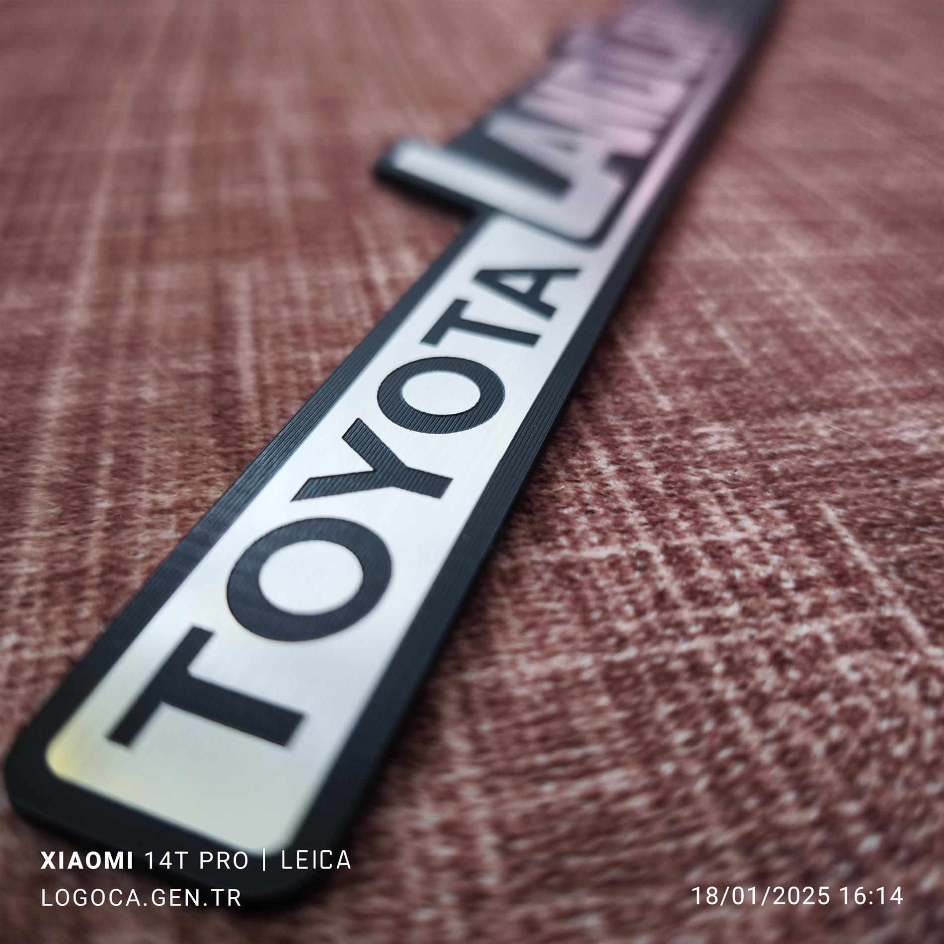 Toyota Land Cruiser gümüş siyah plastik etiket - Resim 6