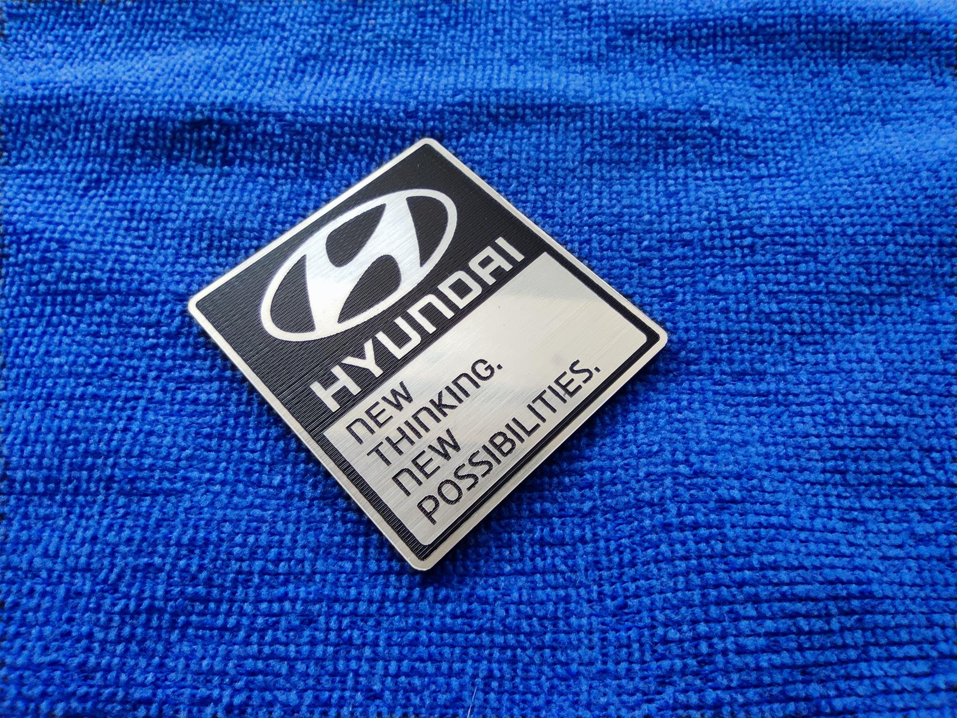 Yeni sloganlı Hyundai etiketi 45x50mm  - Resim 3