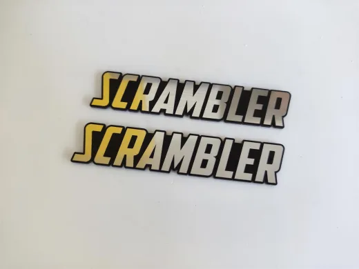 Ducati Scrambler motosiklet yazısı 2 li takım 11x2,2cm