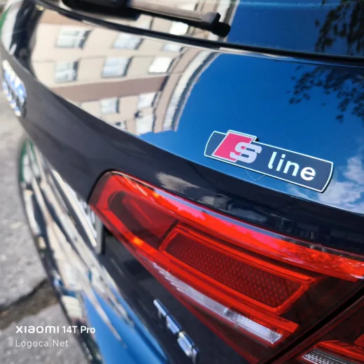 Audi S Line Amblem Logo (Gümüş/Siyah/kırmızı Plastik) - Hızlı Kargo