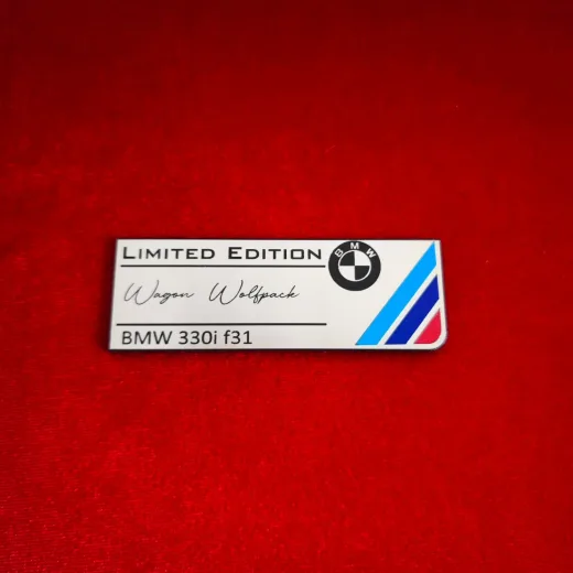 BMW M renkli Kişiselleştirilebilir 100x35mm Etiket