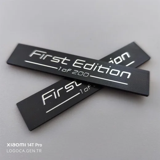 2 adet BMW First Edition Gümüş & Siyah plastik Çıkartma - 10x2cm - Kendinden Yapışkanlı