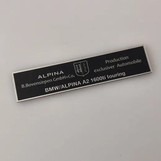 BMW Alpina plaket 2 farklı ölçü Özelleştirilebilir b.boven siepen  gmbh+co