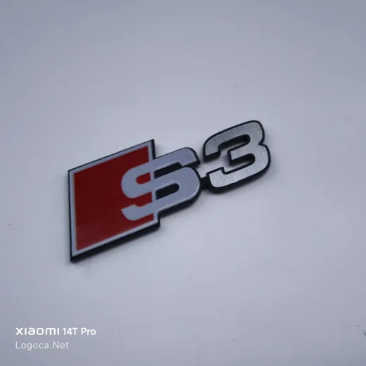 Audi S3 Araç Logosu Amblem Çıkartması - Dayanıklı Plastik - Renkli