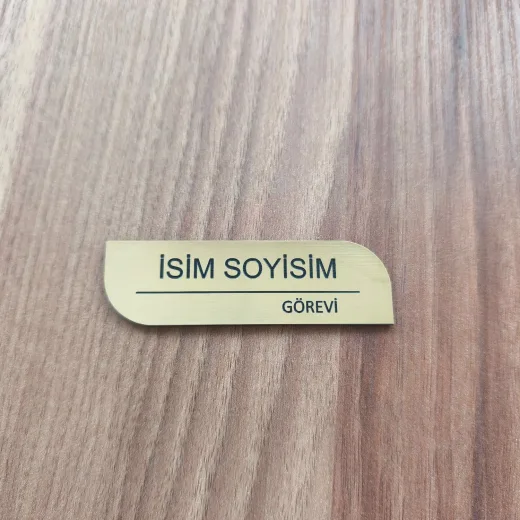 80x24mm Özelleştirilebilir Mıknatıslı Yaka Kartı Etiketi – Gold & Silver Renk Seçenekli