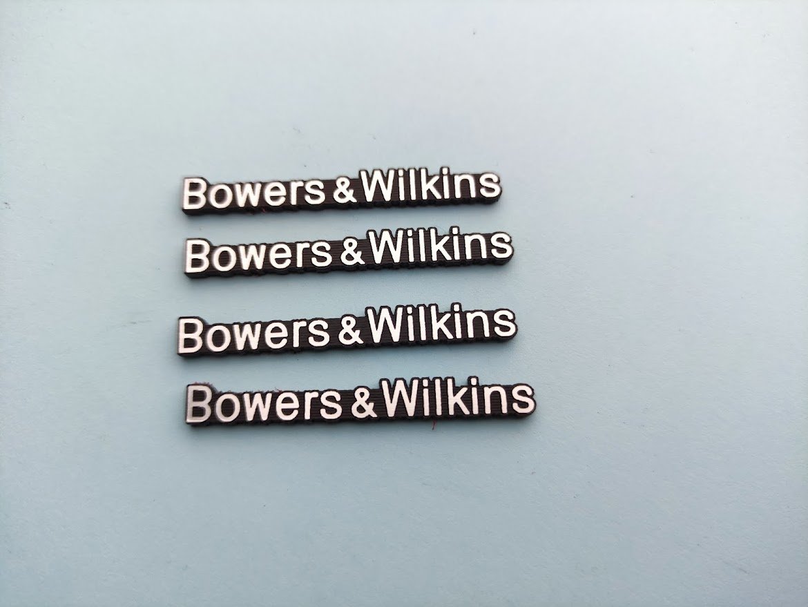 B&W Bowers & Wilkins gümüş & Siyah Plastik  logo Etiket  amblem - Resim 2