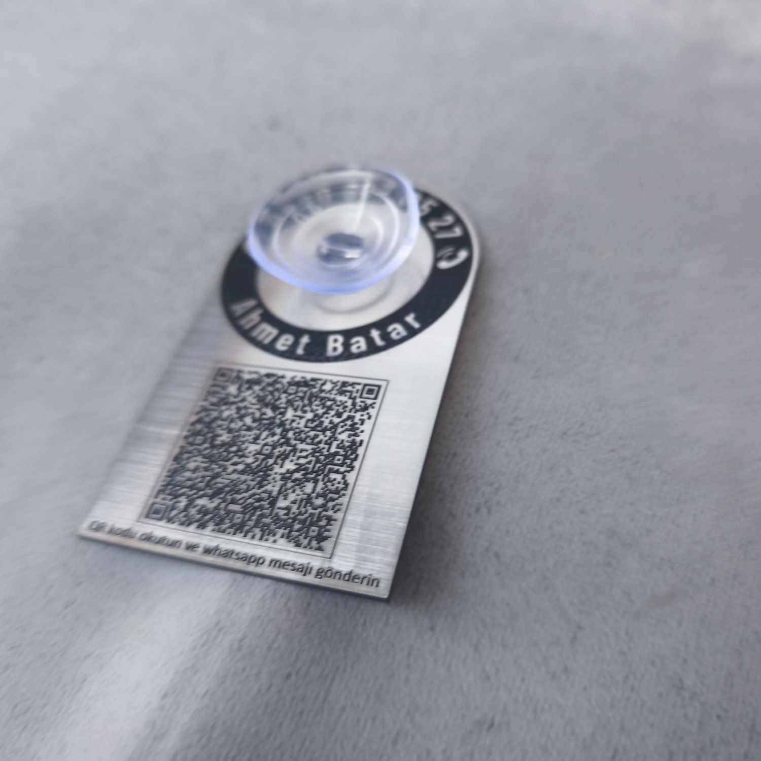 Kişiye Özel QR Kodlu Pratik Araç Park Numaratörü ve Telefon Numarası Kartı - Resim 3