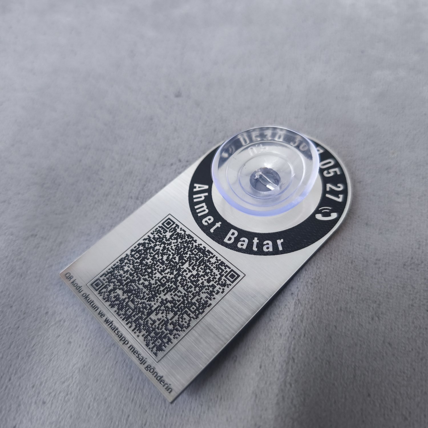 Kişiye Özel QR Kodlu Pratik Araç Park Numaratörü ve Telefon Numarası Kartı - Resim 2