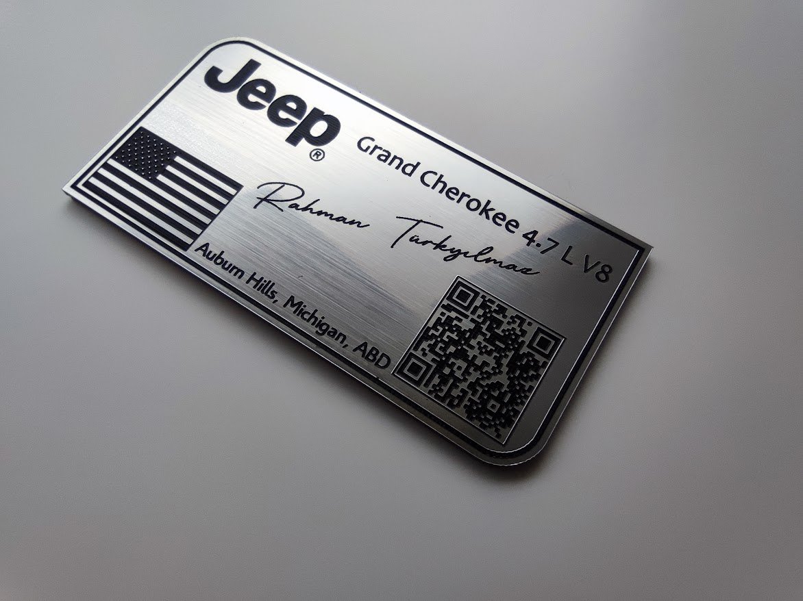 Jeep için Kişiselleştirilmiş QR Kodlu Plastik Etiket  1 adet - Resim 3