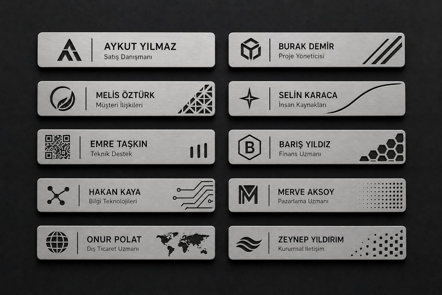 Özelleştirilebilir Şık Mıknatıslı Yaka Kartı 8x1,6cm - Pratik ve Zarif Çözüm