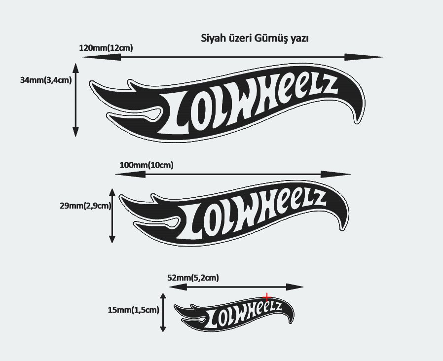 lolwheelz Plastik Etiket - 3 Farklı Ölçü seçeneği - Görsel 4