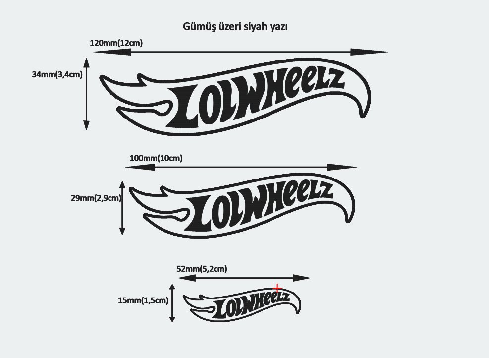 lolwheelz Plastik Etiket - 3 Farklı Ölçü seçeneği - Görsel 5