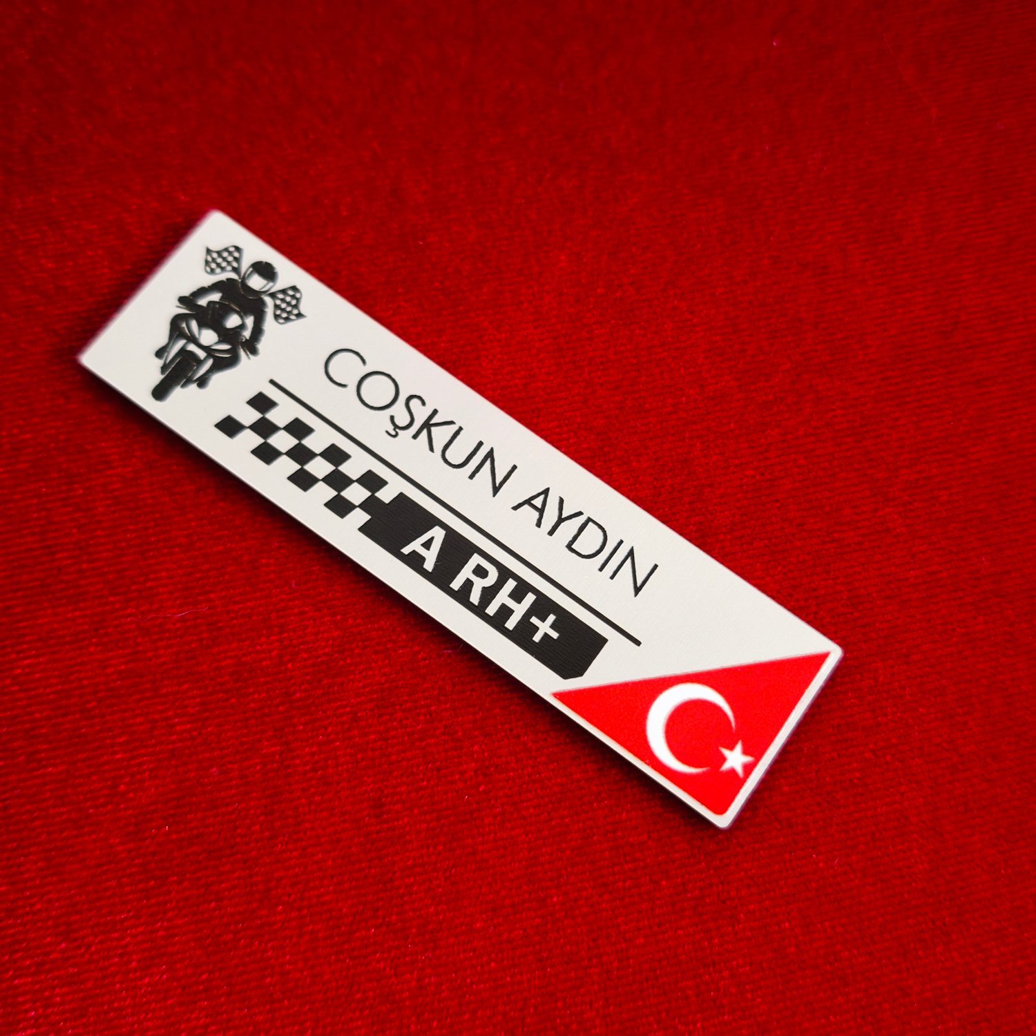 Motosikletçiler İçin Kişiye Özel Kan Grubu Etiketi | Esnek Plastik Motorcu Kimlik Etiketi - Görsel 5