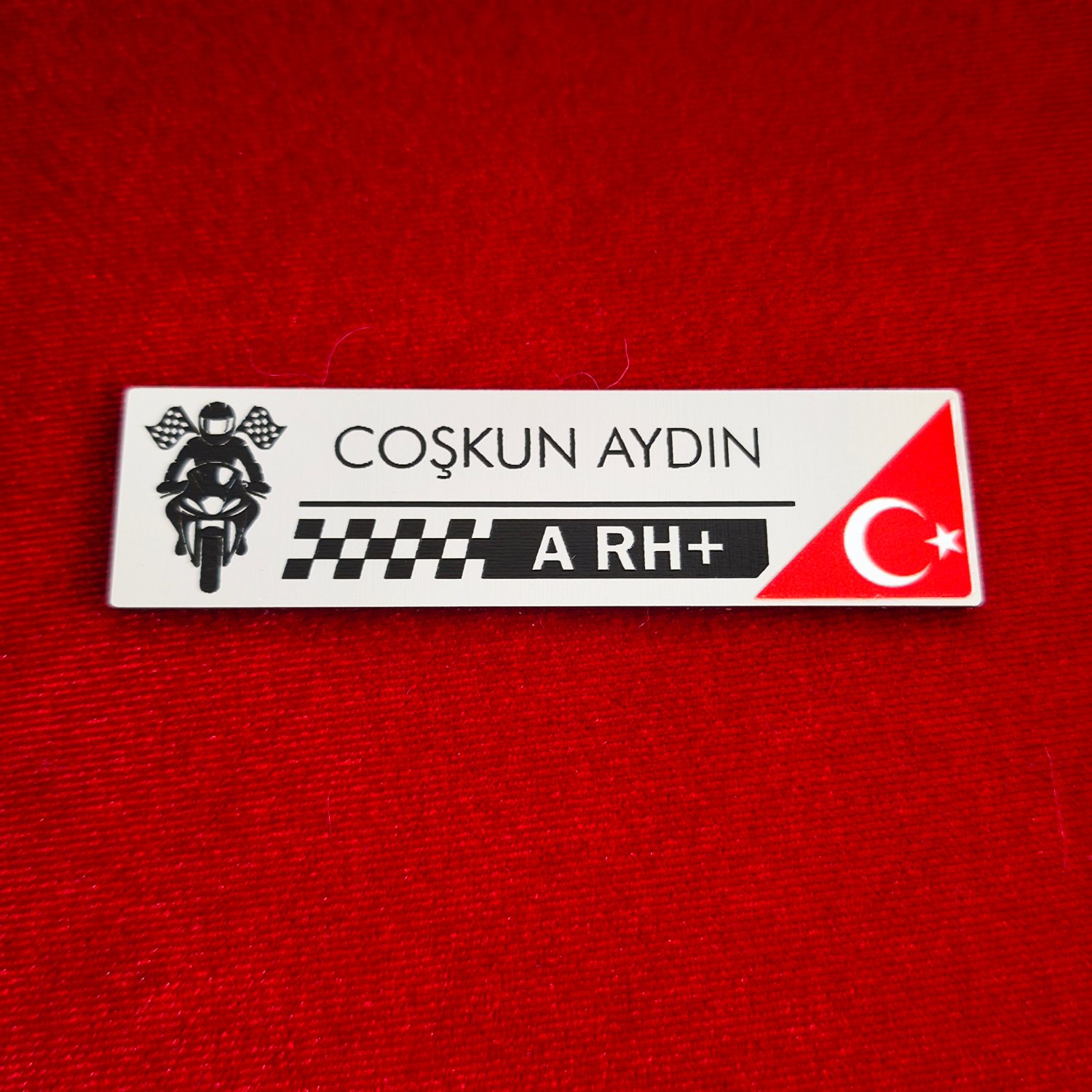 Motosikletçiler İçin Kişiye Özel Kan Grubu Etiketi | Esnek Plastik Motorcu Kimlik Etiketi - Görsel 6