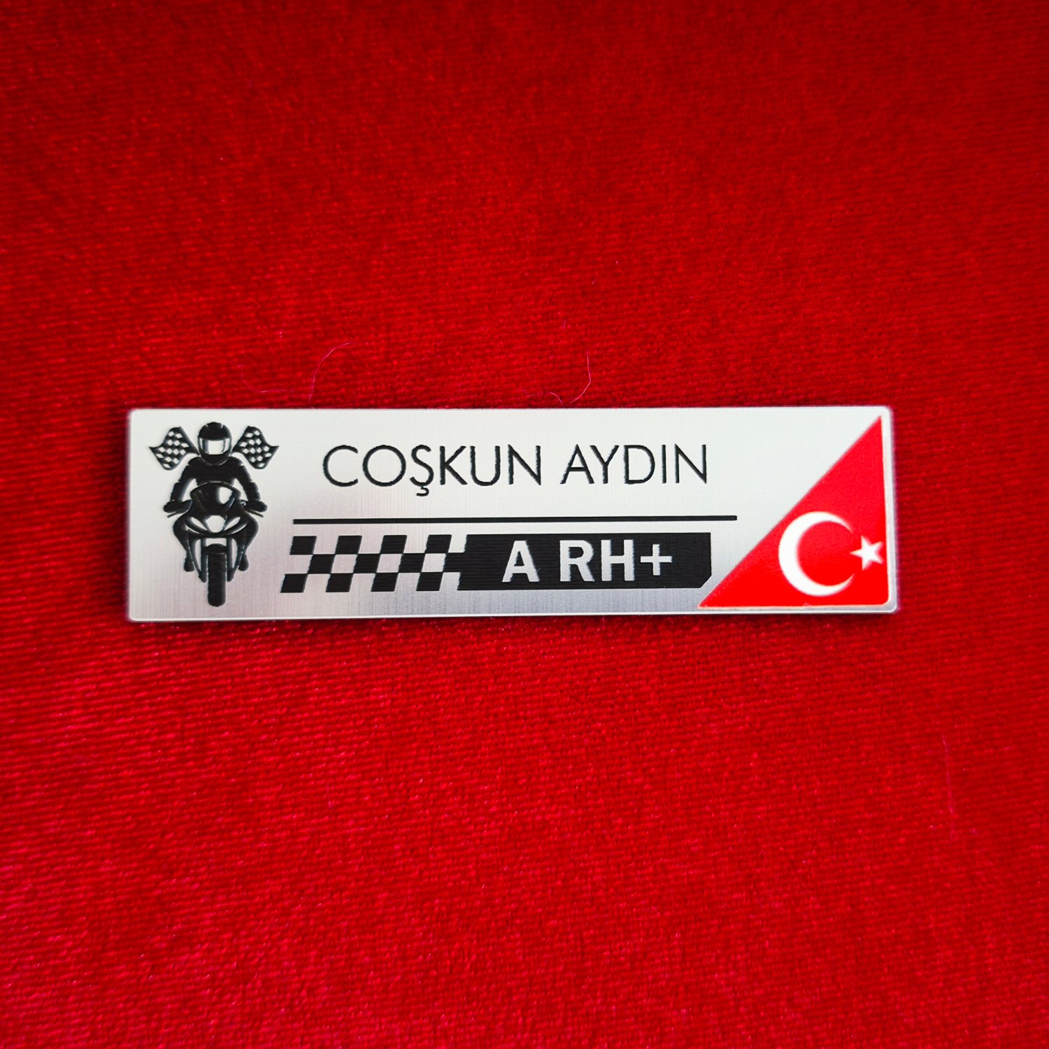 Motosikletçiler İçin Kişiye Özel Kan Grubu Etiketi | Esnek Plastik Motorcu Kimlik Etiketi - Görsel 7