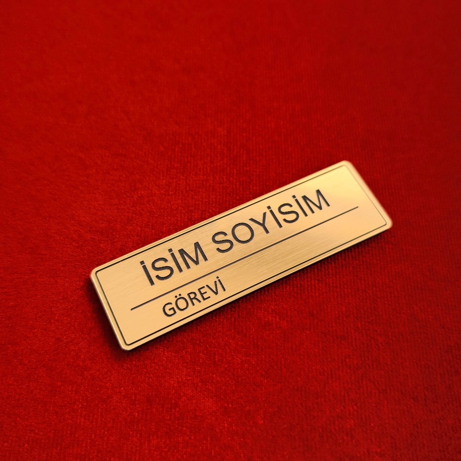 Özelleştirilebilir Şık Mıknatıslı Yaka Kartı Etiketi 72x22mm Gold ve Silver Renk seçeneği - Görsel 10